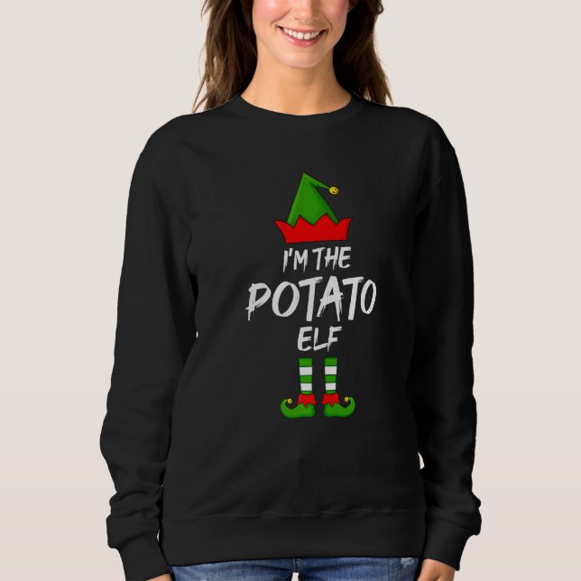I'm The Potato Elf Matching Family Elf Christmas Sweatshirt (Front)