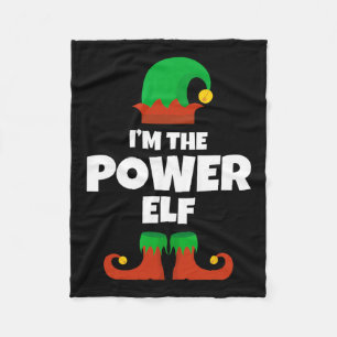 I'm The Power Elf Family Pajama Christmas Funny  Fleece Blanket