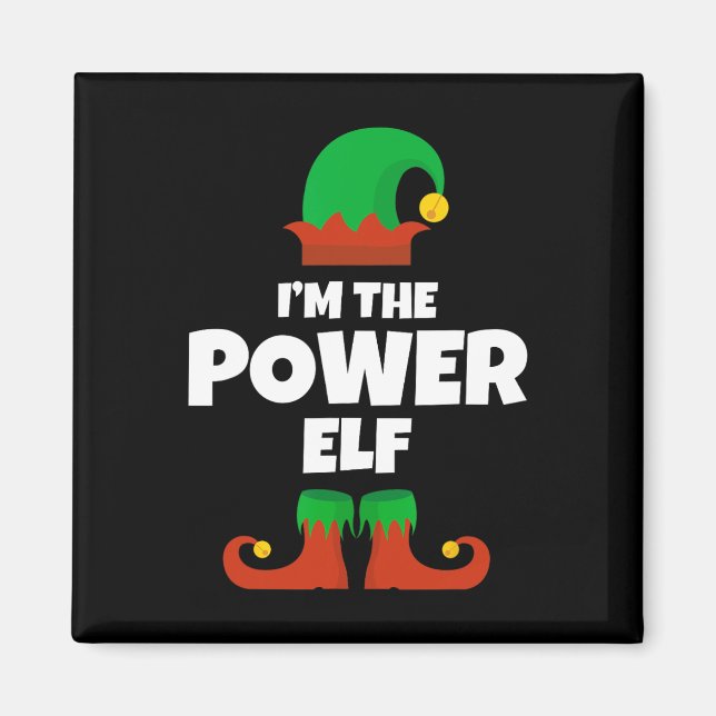 I'm The Power Elf Family Pajama Christmas Funny  Magnet (Front)