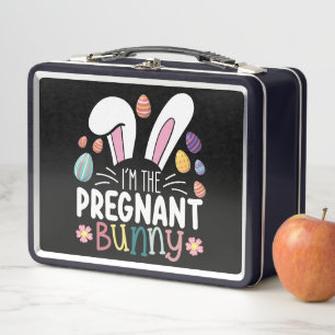 I'm The Pregnant Bunny Mom Easter Family Matching Metal Lunch Box