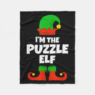 I'm The Puzzle Elf Family Pajama Christmas Funny Fleece Blanket