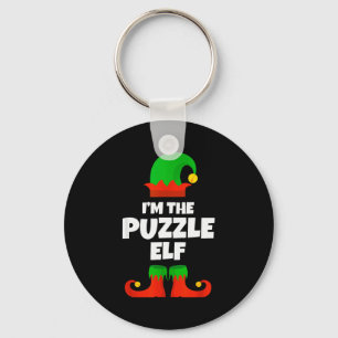 I'm The Puzzle Elf Family Pajama Christmas Funny  Keychain