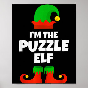 I'm The Puzzle Elf Family Pajama Christmas Funny  Poster