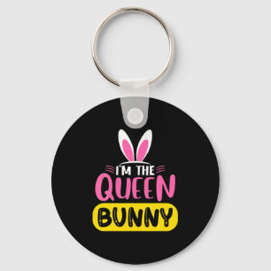 Im The Queen Bunny Rabbit Ears Egg Funny Easter D  Keychain