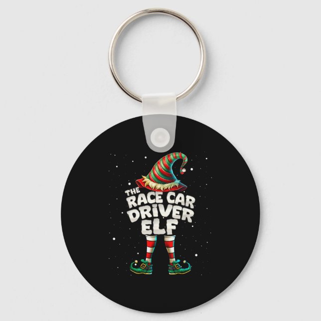 I'm The Race Car Driver Elf Family Matching Group  Keychain (Front)