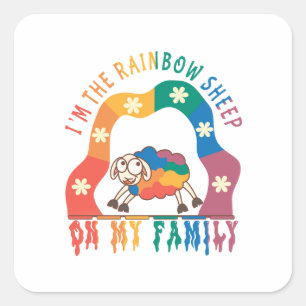 I'm the Rainbow Sheep of My Family – Pride Sheep Square Sticker