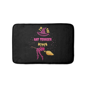 Im The Rat Terrier Witch Halloween Matching   Bath Mat