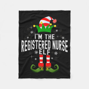 I'm The Registered Nurse Elf Christmas Family Pjs Fleece Blanket