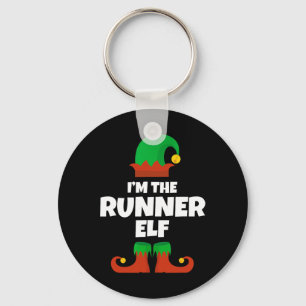 I'm The Runner Elf Family Pajama Christmas Funny R Keychain
