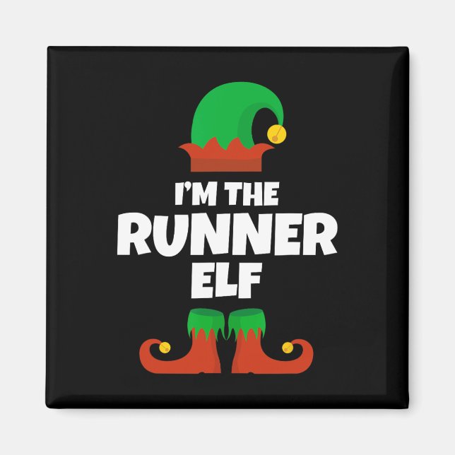 I'm The Runner Elf Family Pajama Christmas Funny R Magnet (Front)