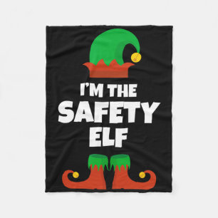 I'm The Safety Elf Family Pajama Christmas Funny Fleece Blanket