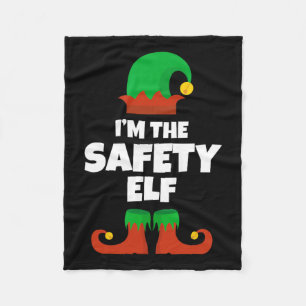 I'm The Safety Elf Family Pajama Christmas Officer Fleece Blanket