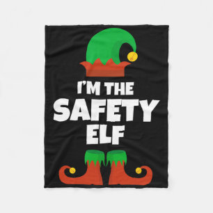 I'm The Safety Elf Family Pajama Christmas Officer Fleece Blanket