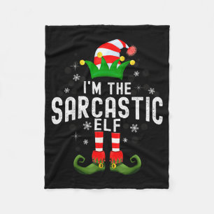 I'm The Sarcastic Elf Christmas Family Pjs Costume Fleece Blanket