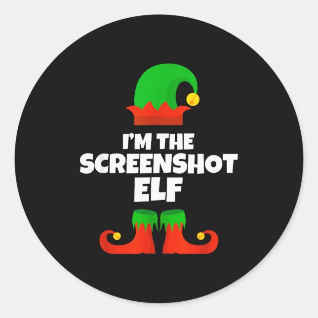 I'm The Screenshot Elf Family Pajama Christmas Fun Classic Round Sticker (Front)