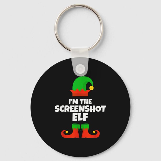 I'm The Screenshot Elf Family Pajama Christmas Fun Keychain (Front)