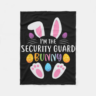 I'm The Security Guard Bunny Funny Easter Day Rabb Fleece Blanket