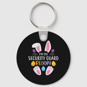 I'm The Security Guard Bunny Funny Easter Day Rabb Keychain