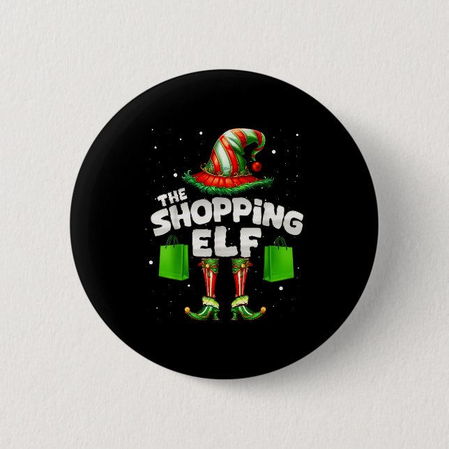 I'm The Shopng Elf Family Matching Group Christmas 2 Inch Round Button (Front)