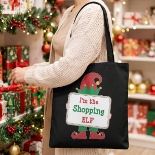 I'm The Shopping Elf Personalized Christmas Tote Bag