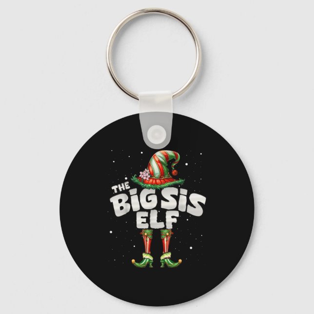 I'm The Sister Elf Family Matching Group Christmas Keychain (Front)