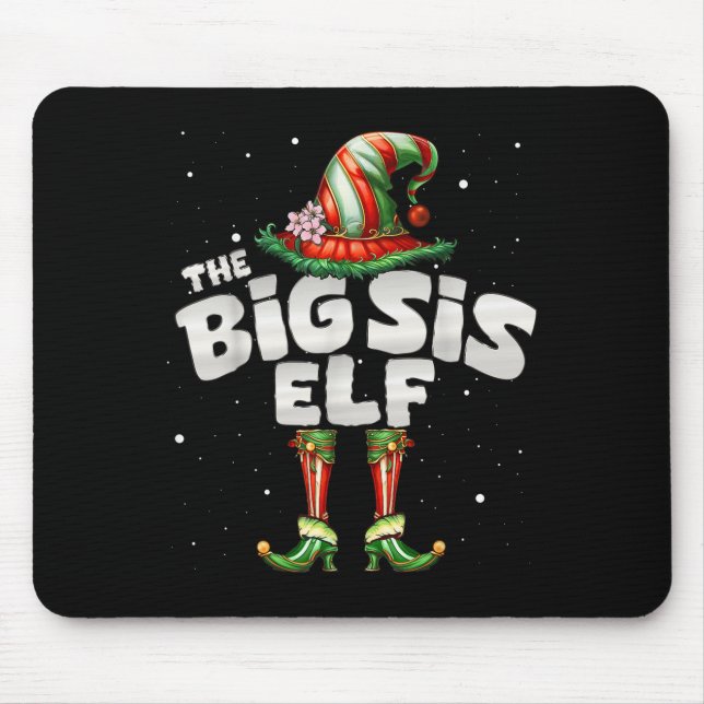 I'm The Sister Elf Family Matching Group Christmas Mouse Pad (Front)