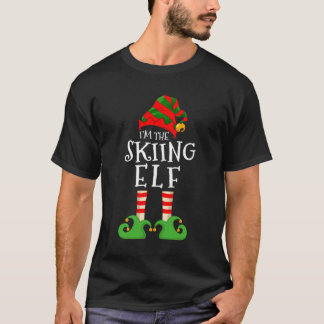 I'M The Skiing Elf Funny Matching Christmas Pajama T-Shirt