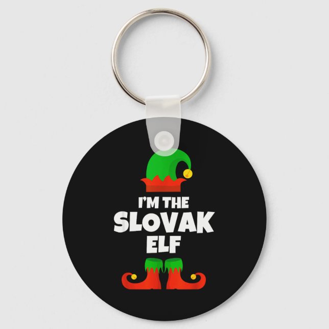 I'm The Slovak Elf Family Pajama Christmas Funny S Keychain (Front)