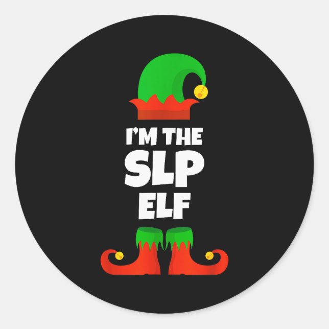 I'm The Slp Elf Family Pajama Christmas Speech Lan Classic Round Sticker (Front)