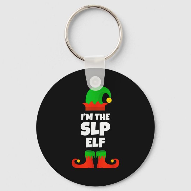 I'm The Slp Elf Family Pajama Christmas Speech Lan Keychain (Front)