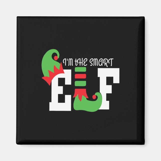 I'm The Smart Elf Matching Family Christmas Funny  Magnet (Front)