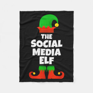 I'm The Social Media Elf Family Pajama Christmas F Fleece Blanket