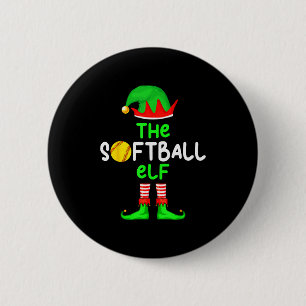 I'm The Softball Elf Christmas Family Matching Paj 2 Inch Round Button