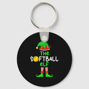I'm The Softball Elf Christmas Family Matching Paj Keychain