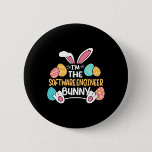 Im The Software Engineer Bunny Developer Easter  2 Inch Round Button