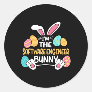 Im The Software Engineer Bunny Developer Easter  Classic Round Sticker