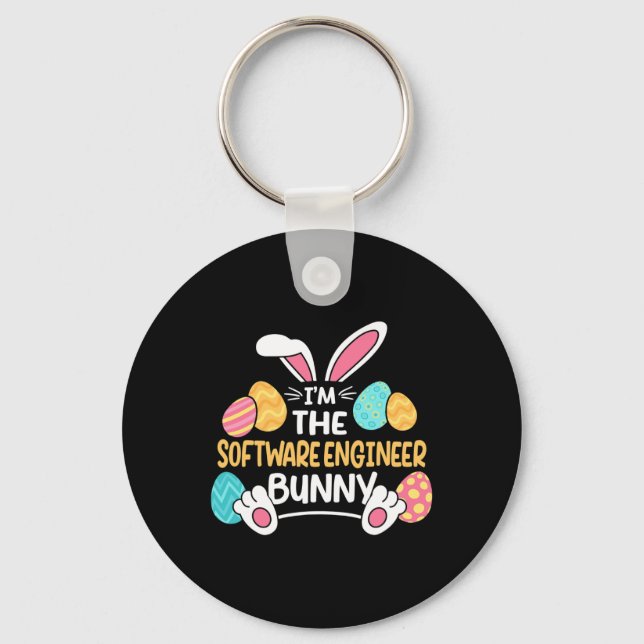 Im The Software Engineer Bunny Developer Easter  Keychain (Front)