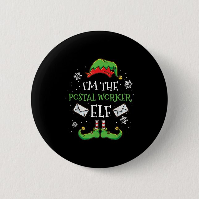 Im The Stal Worker Elf Christmas  2 Inch Round Button (Front)