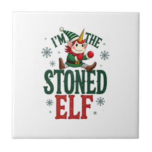 Im The Stoned Elf Vintage Christmas Dabbing Unicor Tile