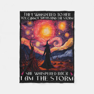 I'm The Storm Breast Cancer Witch Halloween Starry Fleece Blanket