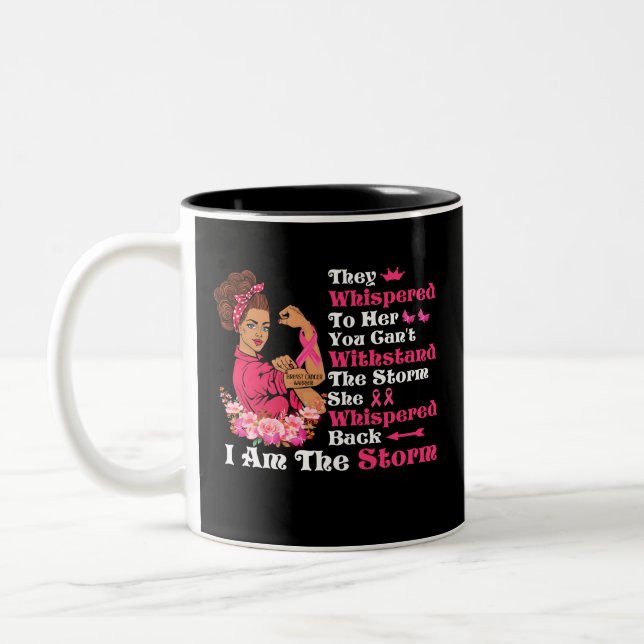 I'm The Storm Strong Women Breast Cancer Warrior Two-Tone Coffee Mug (Left)