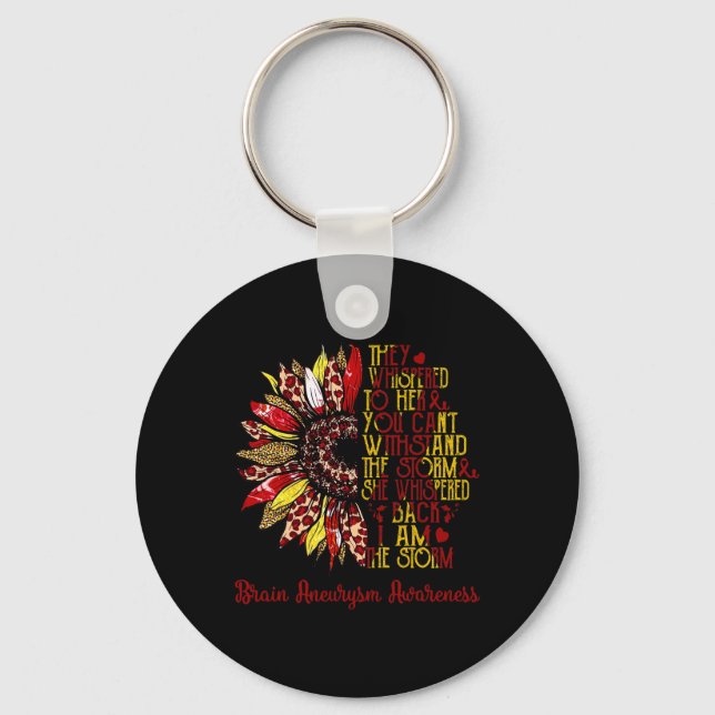 I'm The Storm Sunflower Leopard Brain Aneurysm War Keychain (Front)