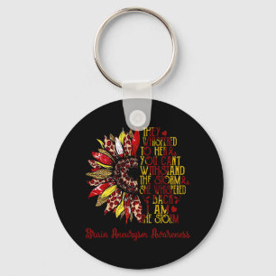 I'm The Storm Sunflower Leopard Brain Aneurysm War Keychain