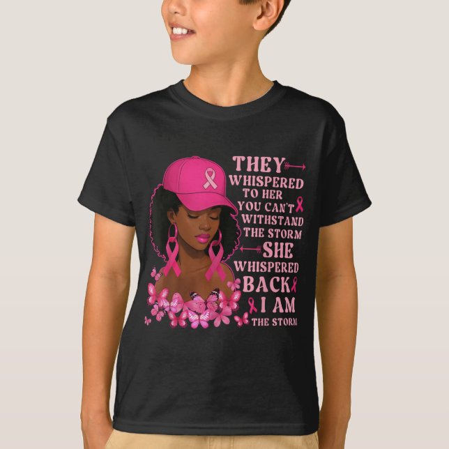 Im The Storm Women Black Cowgirl Breast Cancer Awa T-Shirt (Front)