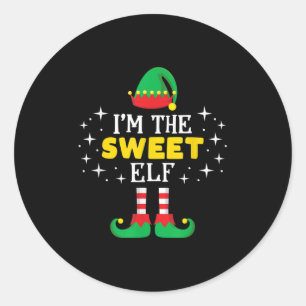 I'm The Sweet Elf T Shirt Funny Xmas Family Matchi Classic Round Sticker