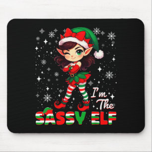 Im The Sy Elf Cute Snowflake Christmas Xmas Girl W Mouse Pad