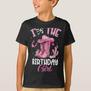 I'm The The Birthday Girl Pink Cowgirl Western Cow T-Shirt