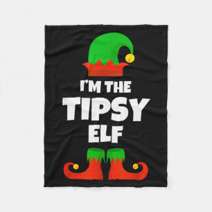 I'm The Tipsy Elf Family Pajama Christmas Funny Fleece Blanket