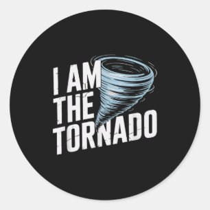 I'm The Tornado Funny Meteorologist Weather Men Ki Classic Round Sticker