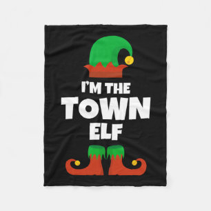 I'm The Town Elf Family Pajama Christmas Funny  Fleece Blanket